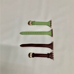 Apple Interchangeable Watch Bands - Lime Green & Dark Brown